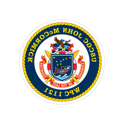 USS John McCormick WPC 1121 (U.S. Coast Guard) REVERSE PRINT Transparent STICKER-6" × 6"-The Sticker Space