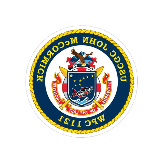USS John McCormick WPC 1121 (U.S. Coast Guard) REVERSE PRINT Transparent Die-Cut STICKER 2 Inch Die-Cut Transparent - The Sticker Space