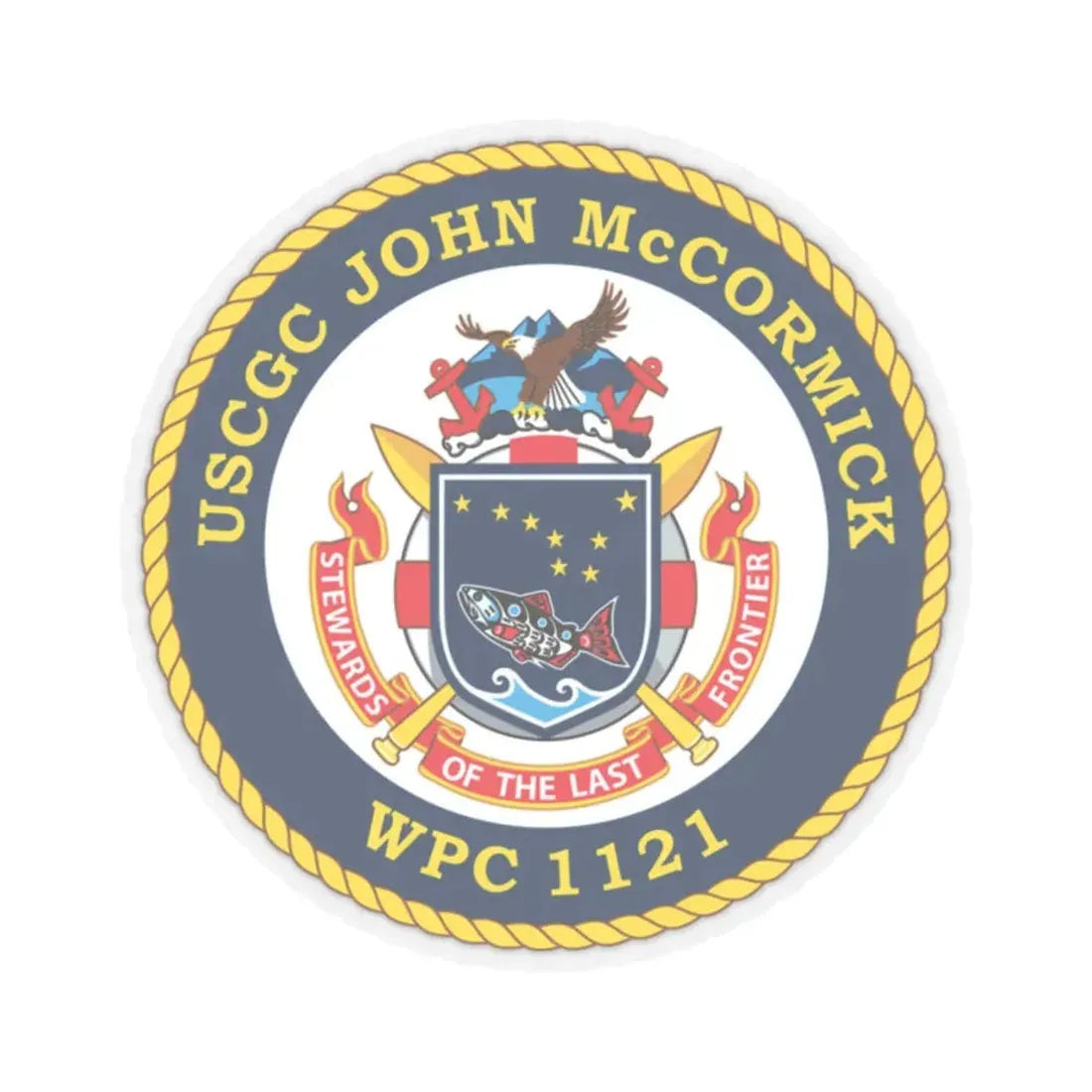 USS John McCormick WPC 1121 (U.S. Coast Guard) STICKER Vinyl Kiss-Cut Decal 2 Inch Transparent - The Sticker Space