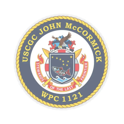 USS John McCormick WPC 1121 (U.S. Coast Guard) STICKER Vinyl Kiss-Cut Decal 2 Inch Transparent - The Sticker Space