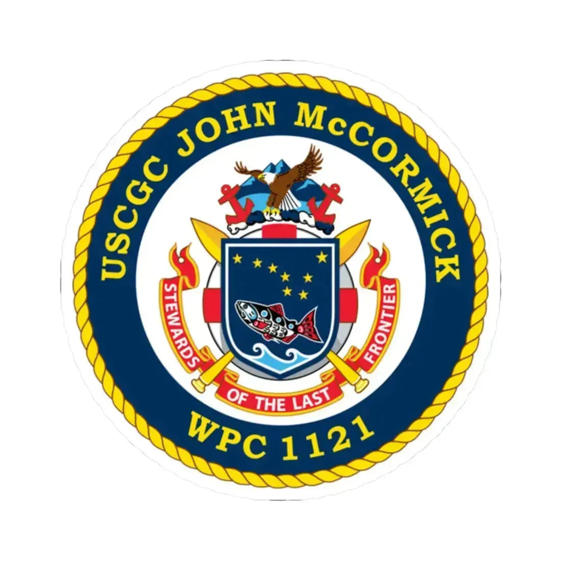 USS John McCormick WPC 1121 (U.S. Coast Guard) STICKER Vinyl Kiss-Cut Decal 2 Inch White - The Sticker Space