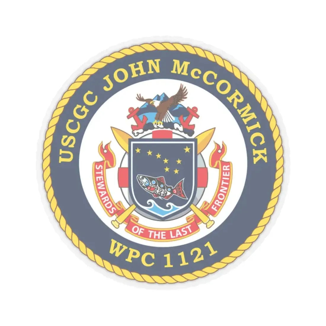 USS John McCormick WPC 1121 (U.S. Coast Guard) STICKER Vinyl Kiss-Cut Decal 3 Inch Transparent - The Sticker Space