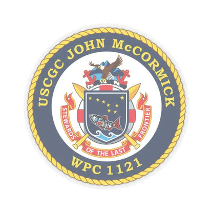 USS John McCormick WPC 1121 (U.S. Coast Guard) STICKER Vinyl Kiss-Cut Decal 3 Inch Transparent - The Sticker Space