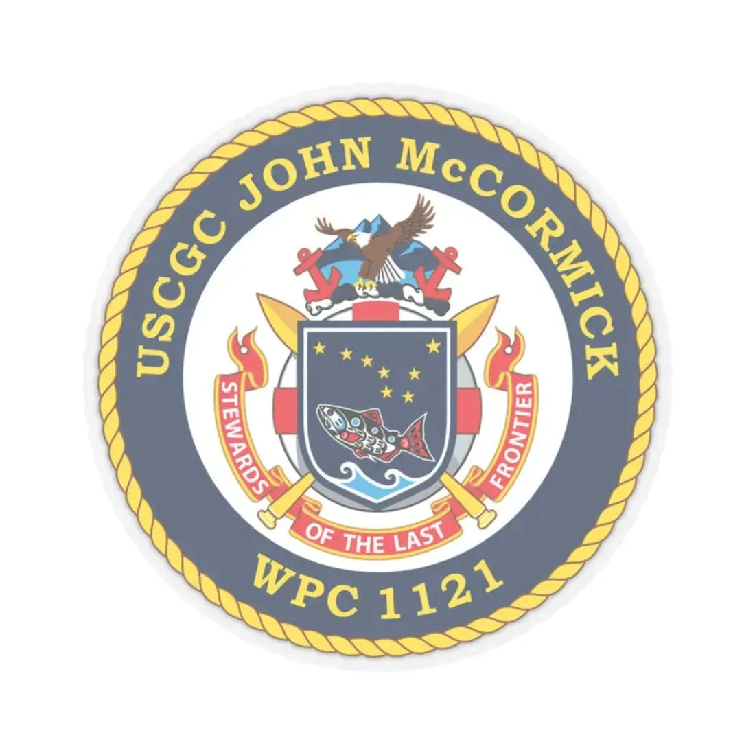 USS John McCormick WPC 1121 (U.S. Coast Guard) STICKER Vinyl Kiss-Cut Decal 4 Inch Transparent - The Sticker Space