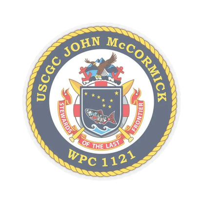 USS John McCormick WPC 1121 (U.S. Coast Guard) STICKER Vinyl Kiss-Cut Decal 4 Inch Transparent - The Sticker Space