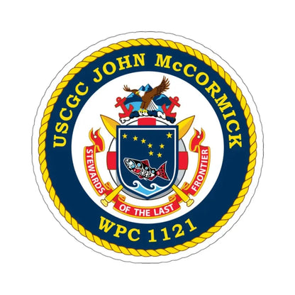 USS John McCormick WPC 1121 (U.S. Coast Guard) STICKER Vinyl Kiss-Cut Decal 4 Inch White - The Sticker Space