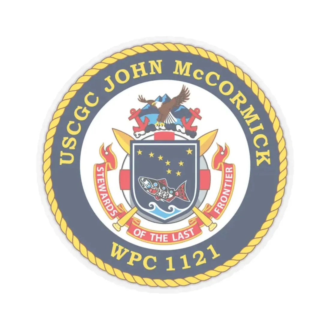 USS John McCormick WPC 1121 (U.S. Coast Guard) STICKER Vinyl Kiss-Cut Decal 6 Inch Transparent - The Sticker Space