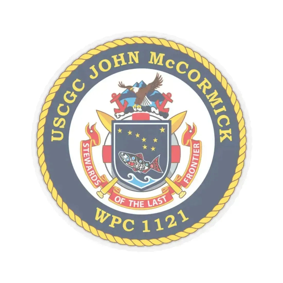 USS John McCormick WPC 1121 (U.S. Coast Guard) STICKER Vinyl Kiss-Cut Decal 6 Inch Transparent - The Sticker Space