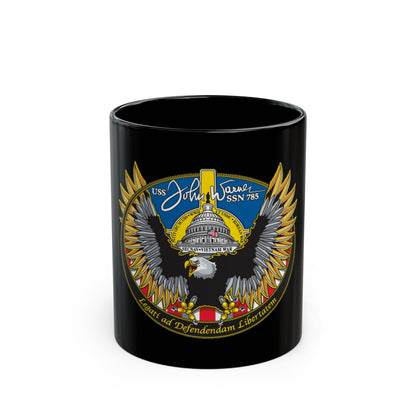 USS John Warner SSN 785 (U.S. Navy) Black Coffee Mug-11oz-The Sticker Space