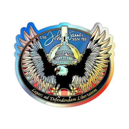 USS John Warner SSN 785 (U.S. Navy) Holographic STICKER Die-Cut Vinyl Decal 2 Inch Holographic - The Sticker Space