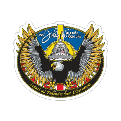 USS John Warner SSN 785 (U.S. Navy) STICKER Vinyl Die-Cut Decal 3 Inch - The Sticker Space