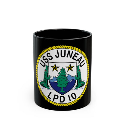 USS Juneau LPD 10 (U.S. Navy) Black Coffee Mug-11oz-The Sticker Space