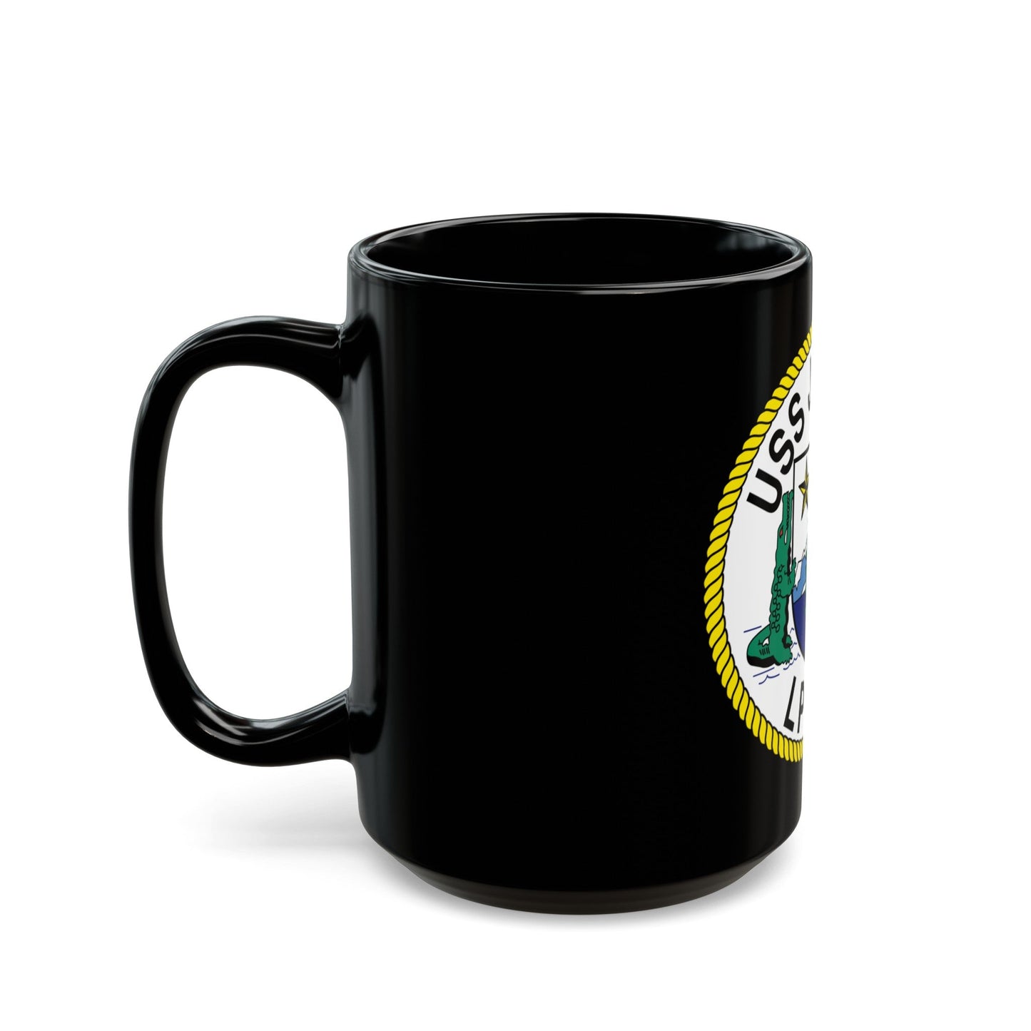 USS Juneau LPD 10 (U.S. Navy) Black Coffee Mug-The Sticker Space