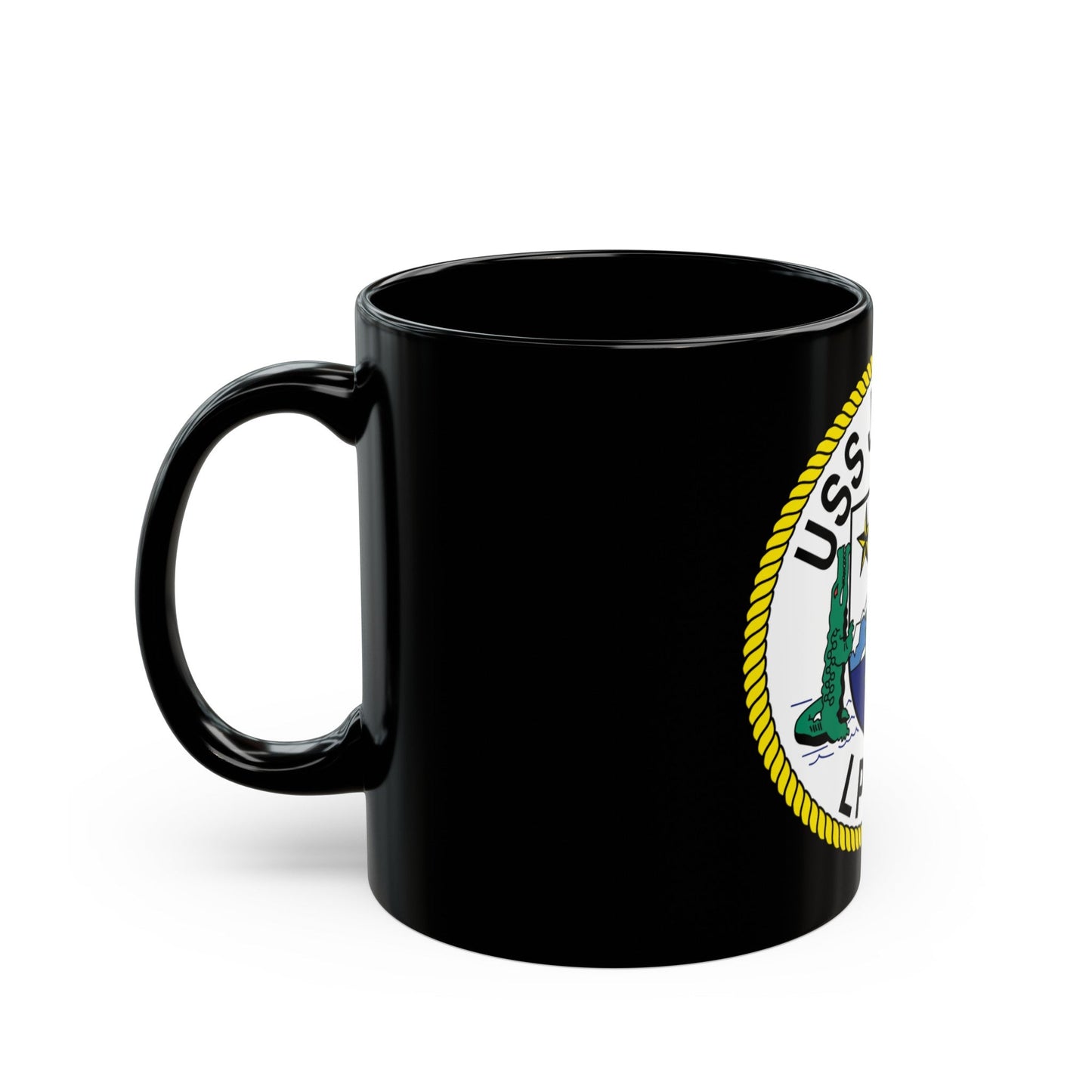 USS Juneau LPD 10 (U.S. Navy) Black Coffee Mug-The Sticker Space