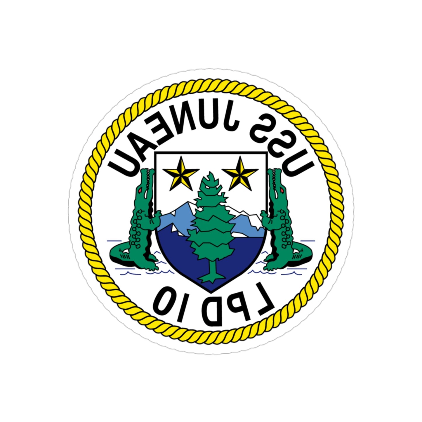 USS Juneau LPD 10 (U.S. Navy) REVERSE PRINT Transparent STICKER-3 Inch-The Sticker Space