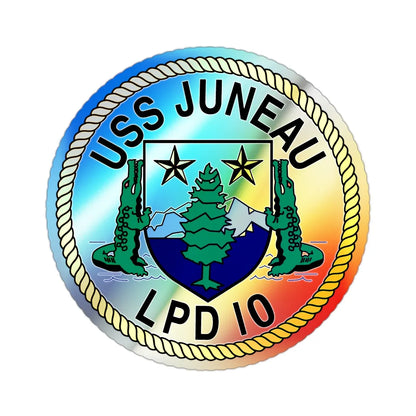 USS Juneau LPD 10 (U.S. Navy) Holographic STICKER Die-Cut Vinyl Decal 2 Inch Holographic - The Sticker Space
