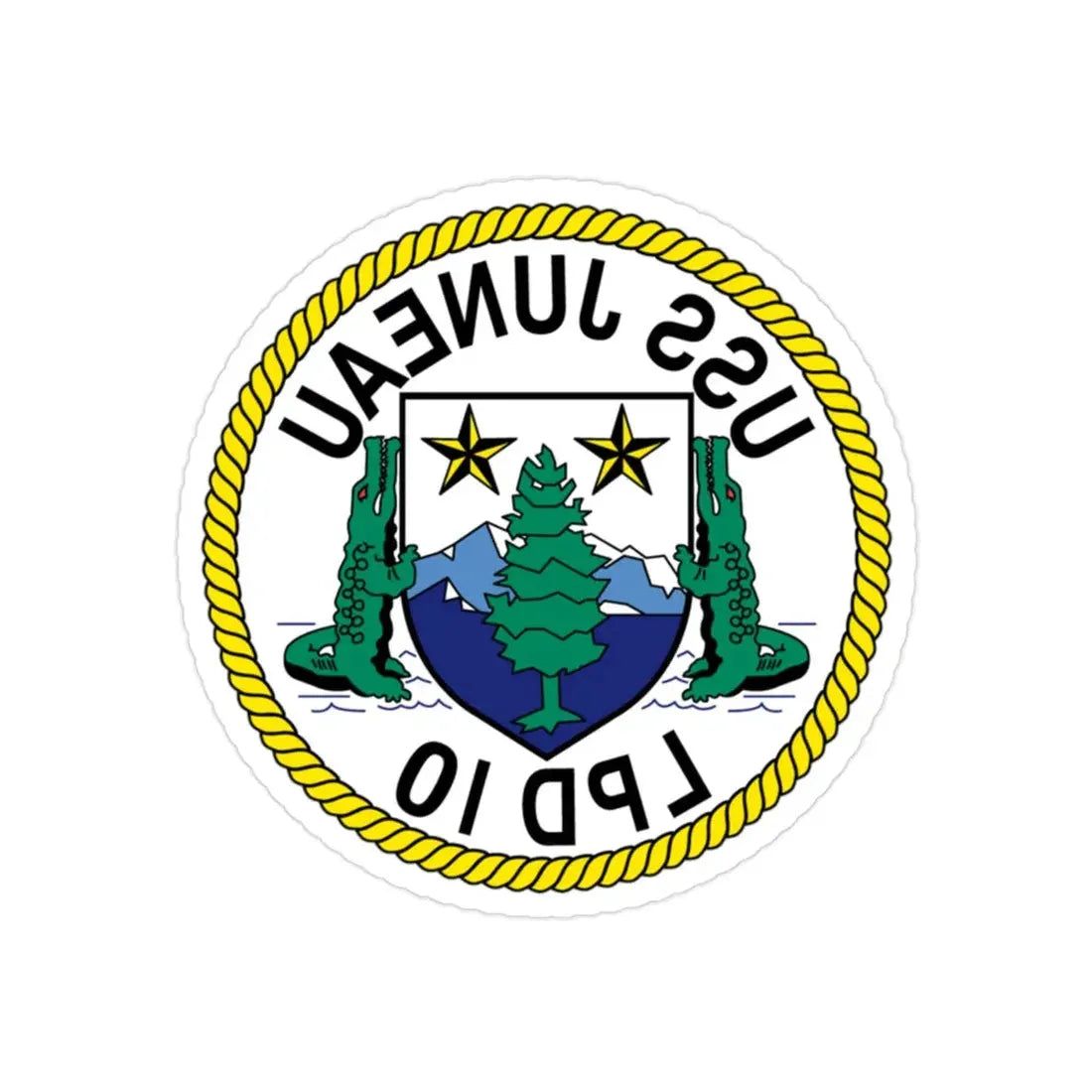 USS Juneau LPD 10 (U.S. Navy) REVERSE PRINT Transparent Die-Cut STICKER - The Sticker Space