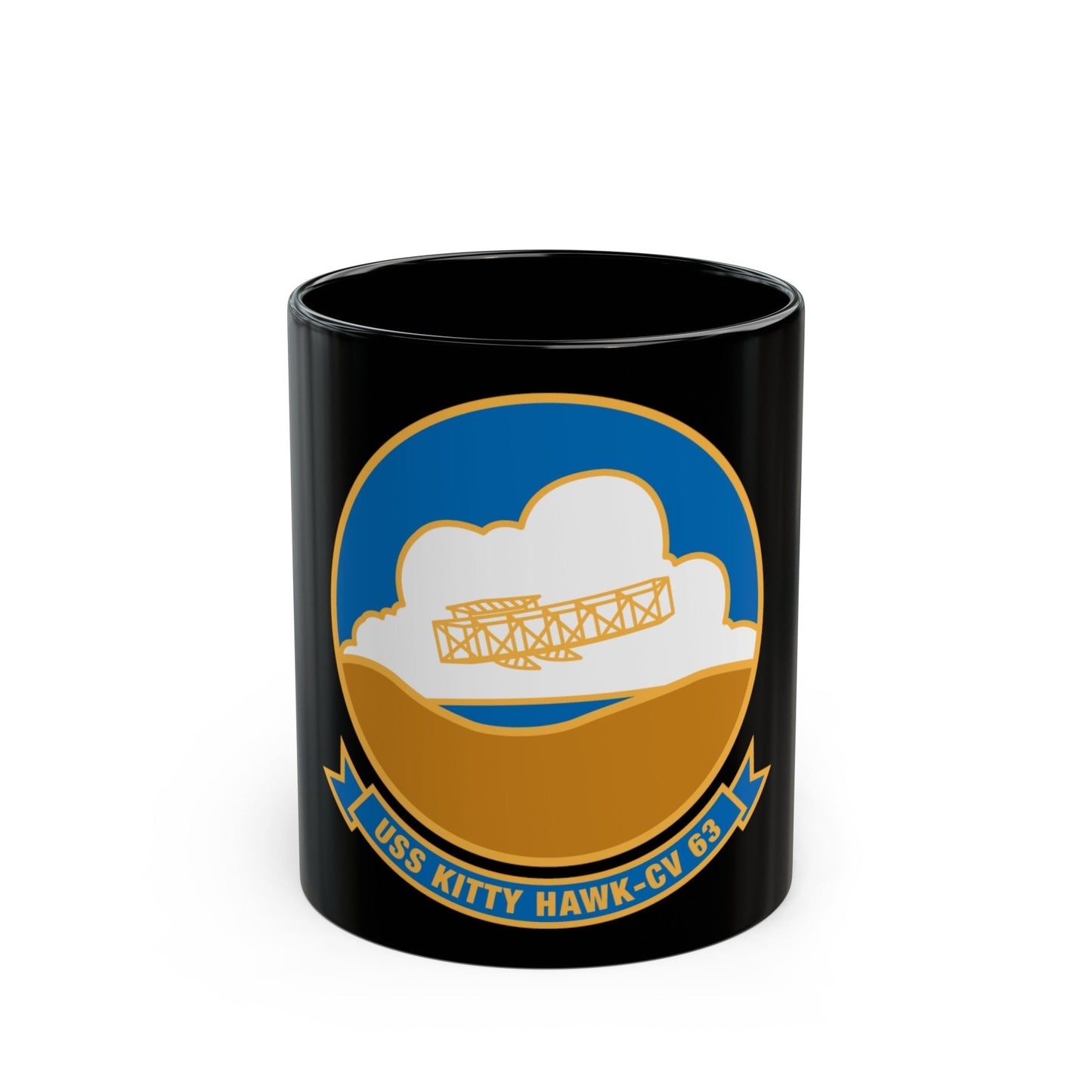 USS Kitty Hawk CV 63 (U.S. Navy) Black Coffee Mug-11oz-The Sticker Space