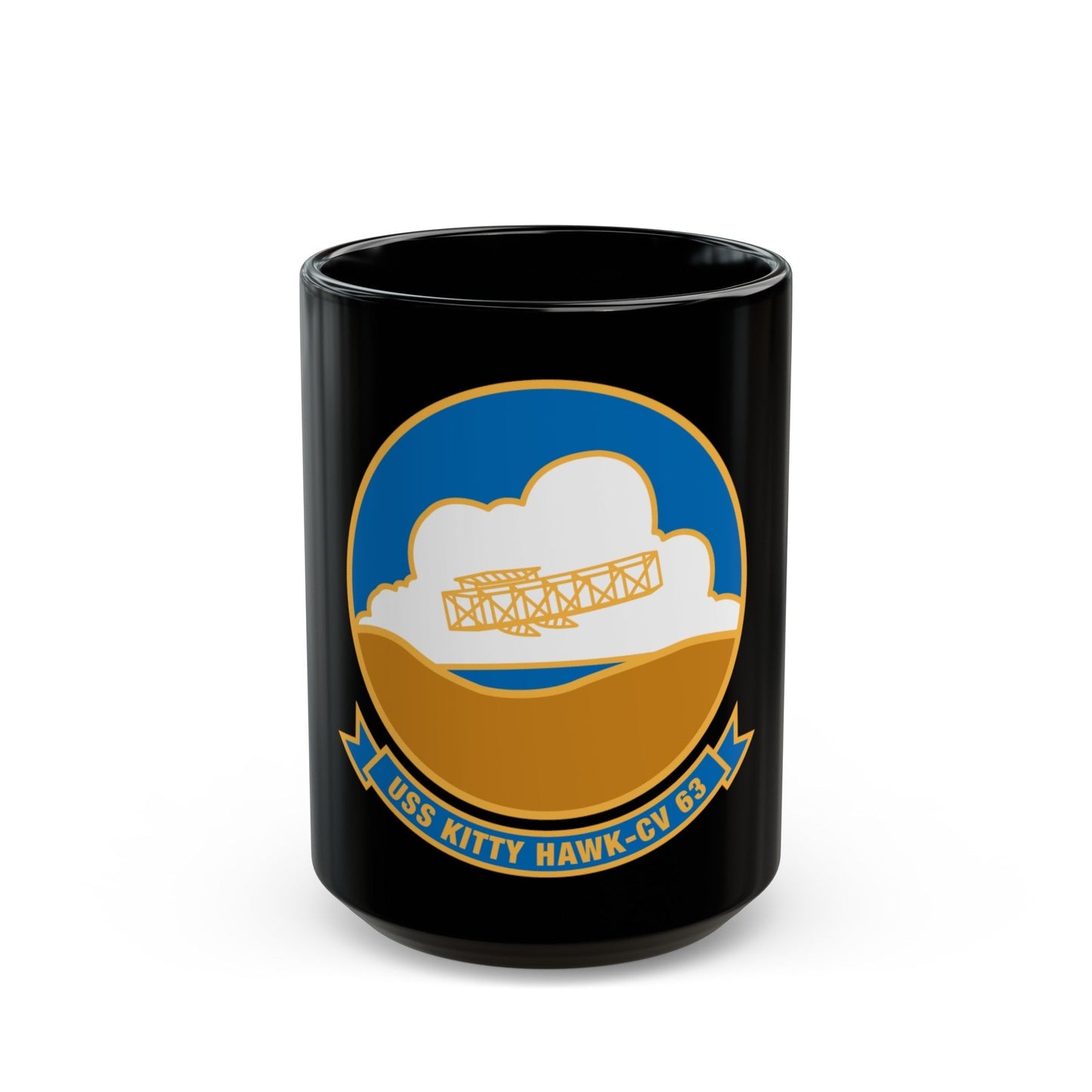 USS Kitty Hawk CV 63 (U.S. Navy) Black Coffee Mug-15oz-The Sticker Space