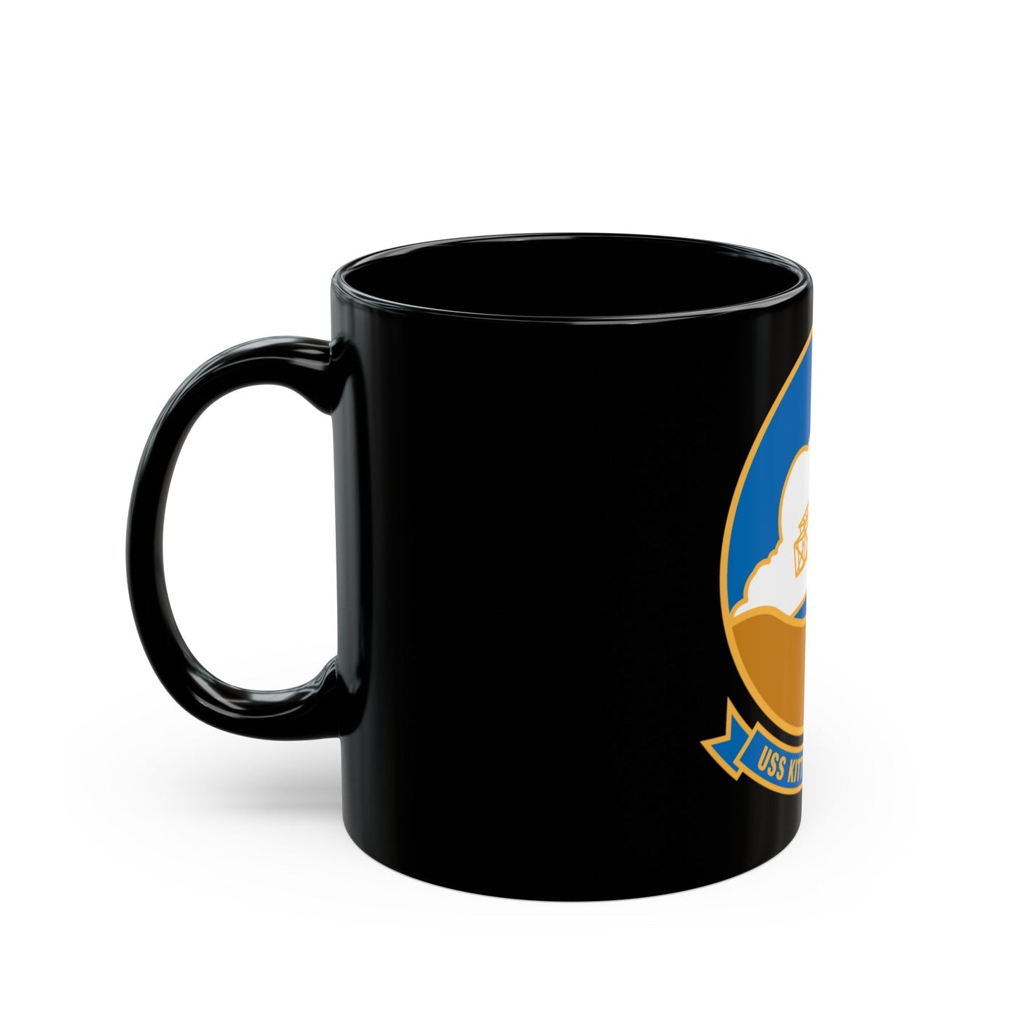 USS Kitty Hawk CV 63 (U.S. Navy) Black Coffee Mug-The Sticker Space