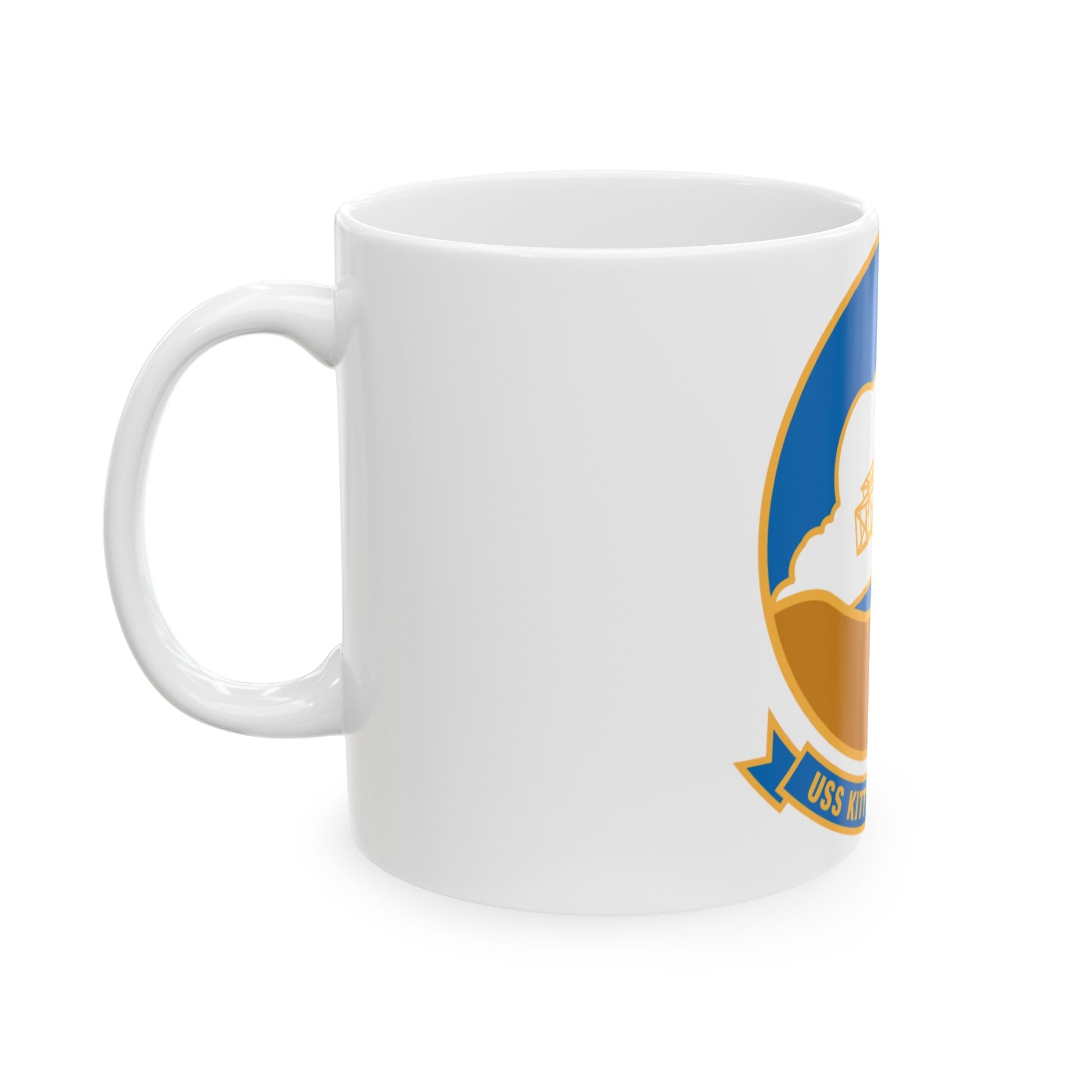 USS Kitty Hawk CV 63 (U.S. Navy) White Coffee Mug-The Sticker Space