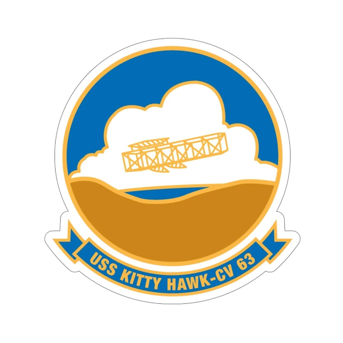 USS Kitty Hawk CV 63 (U.S. Navy) STICKER Vinyl Die-Cut Decal 4 Inch - The Sticker Space