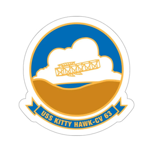 USS Kitty Hawk CV 63 (U.S. Navy) STICKER Vinyl Kiss-Cut Decal 2 Inch White - The Sticker Space