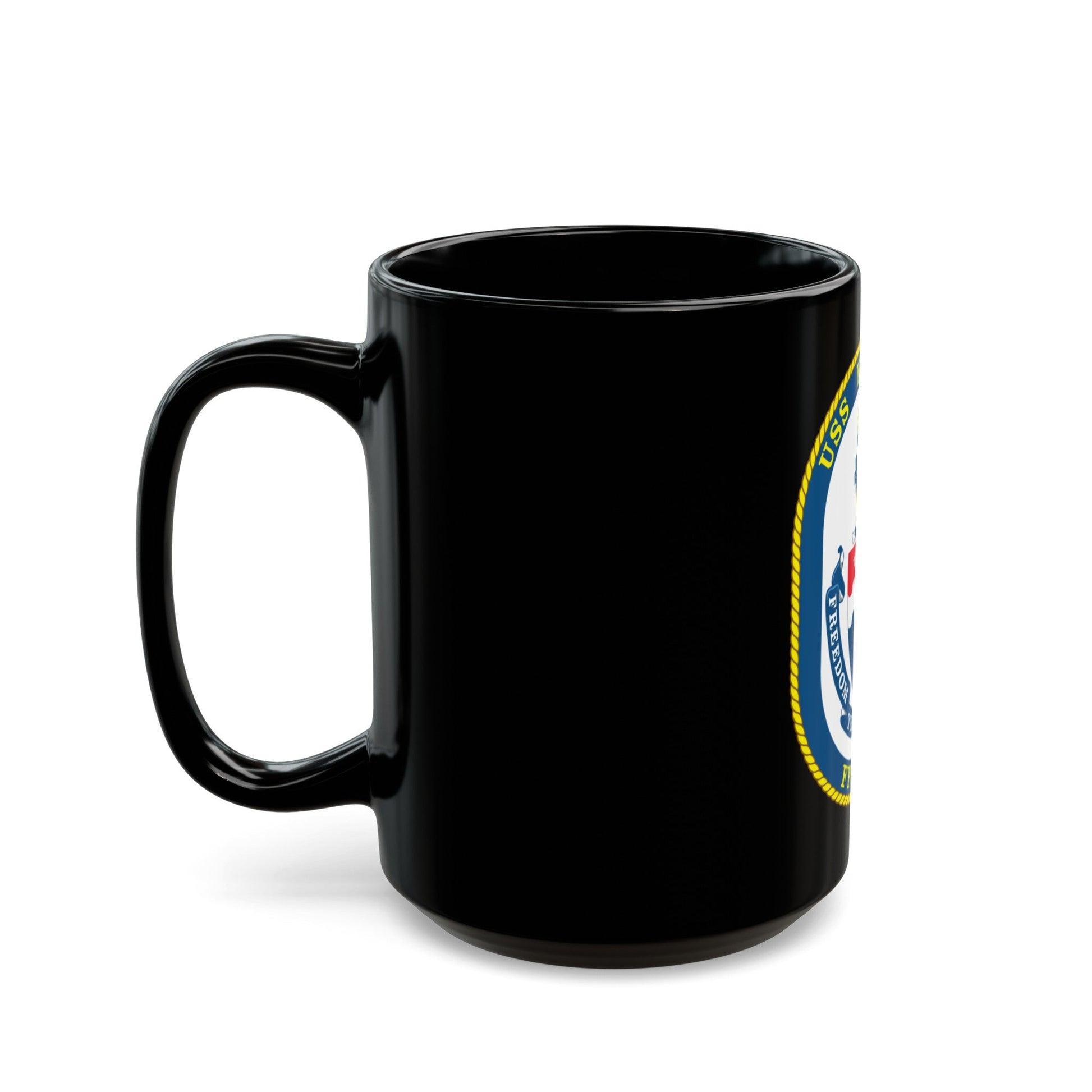 USS Klakring FFG 42 (U.S. Navy) Black Coffee Mug-The Sticker Space