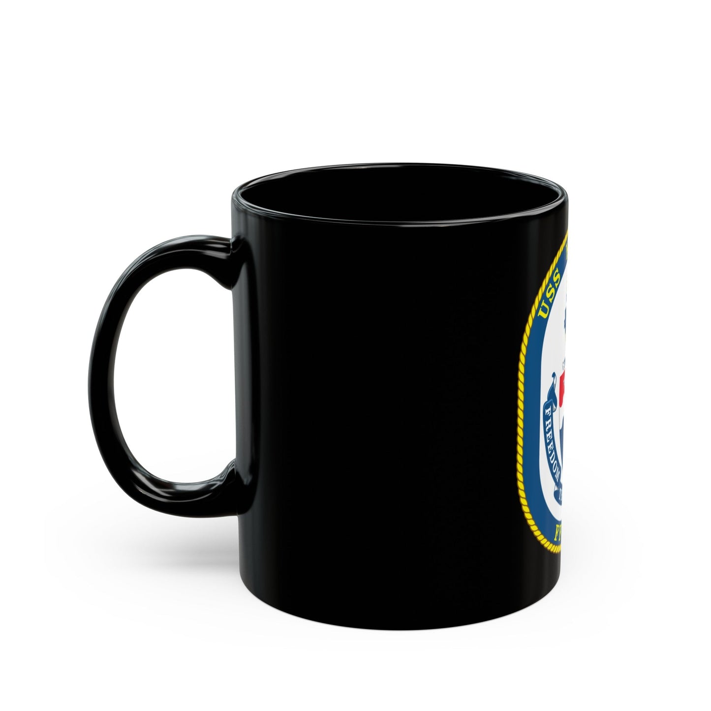 USS Klakring FFG 42 (U.S. Navy) Black Coffee Mug-The Sticker Space