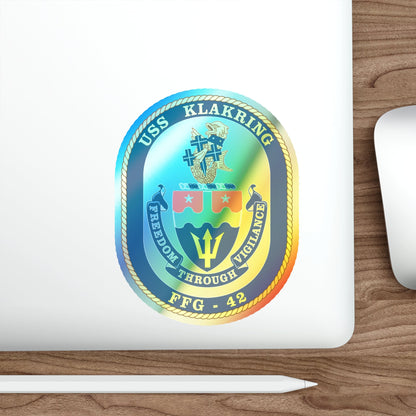 USS Klakring FFG 42 (U.S. Navy) Holographic STICKER Die-Cut Vinyl Decal-The Sticker Space