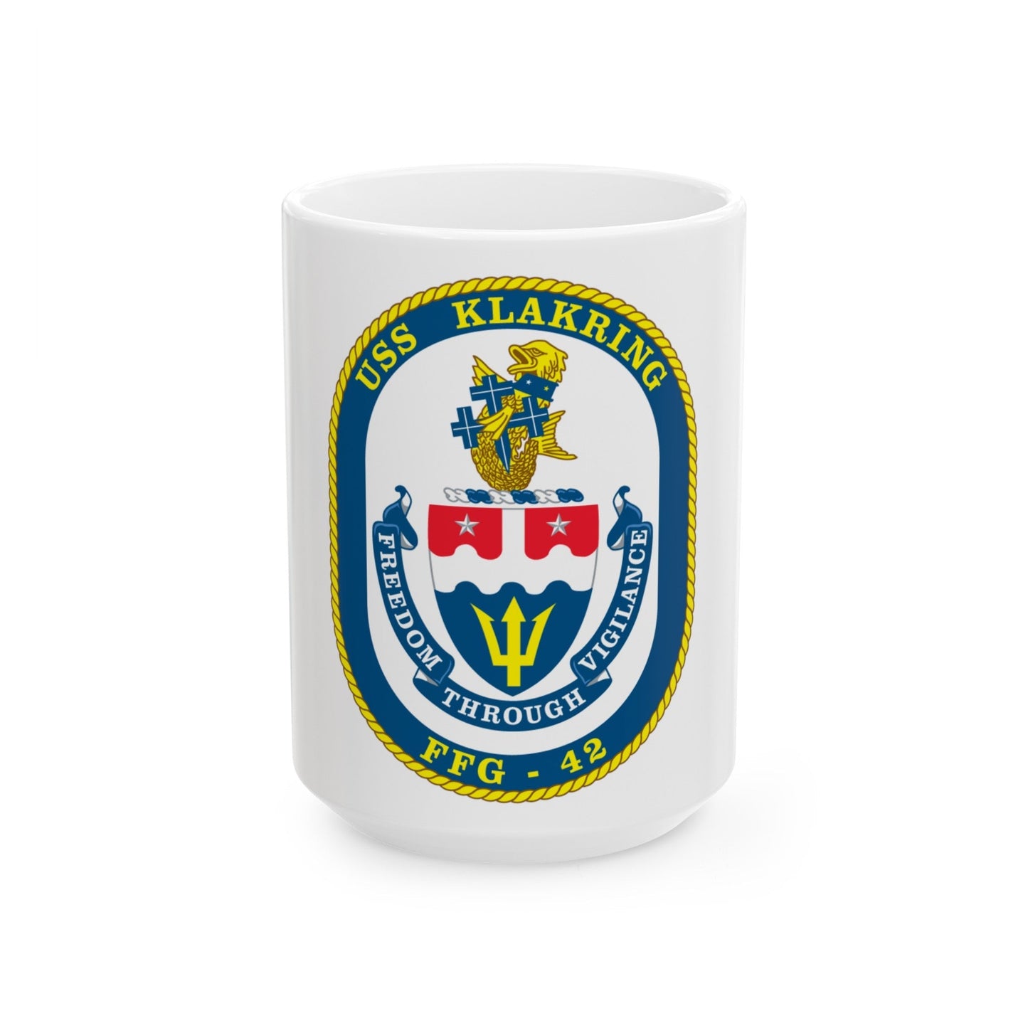 USS Klakring FFG 42 (U.S. Navy) White Coffee Mug-15oz-The Sticker Space