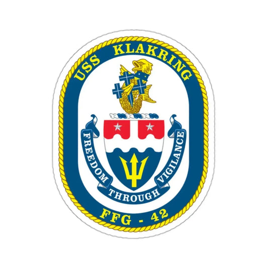 USS Klakring FFG 42 (U.S. Navy) STICKER Vinyl Kiss-Cut Decal 2 Inch White - The Sticker Space