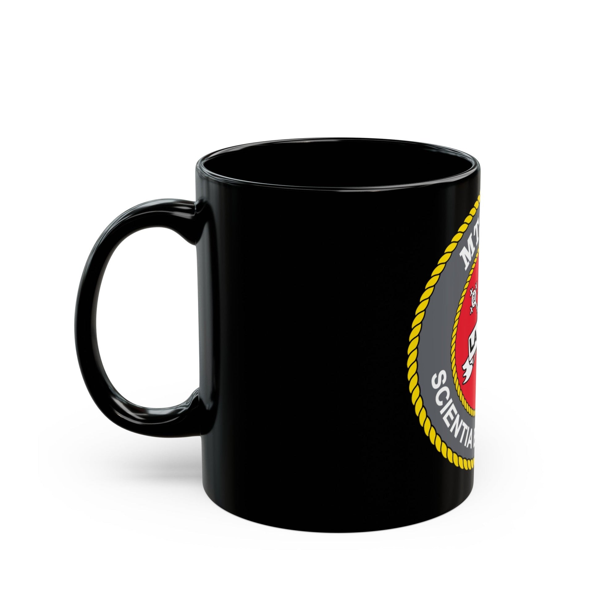 USS LA Jollo MTS 701 (U.S. Navy) Black Coffee Mug-The Sticker Space