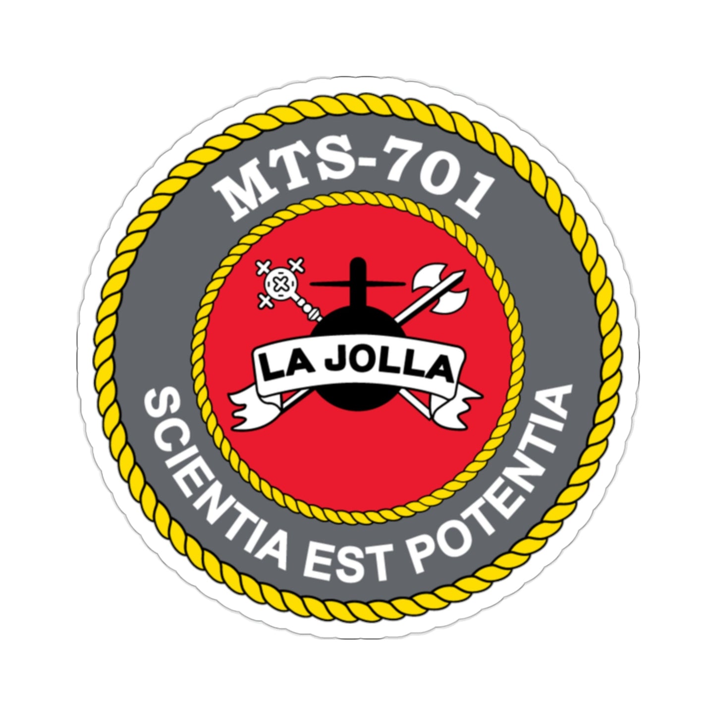 USS LA Jollo MTS 701 (U.S. Navy) STICKER Vinyl Die-Cut Decal-2 Inch-The Sticker Space