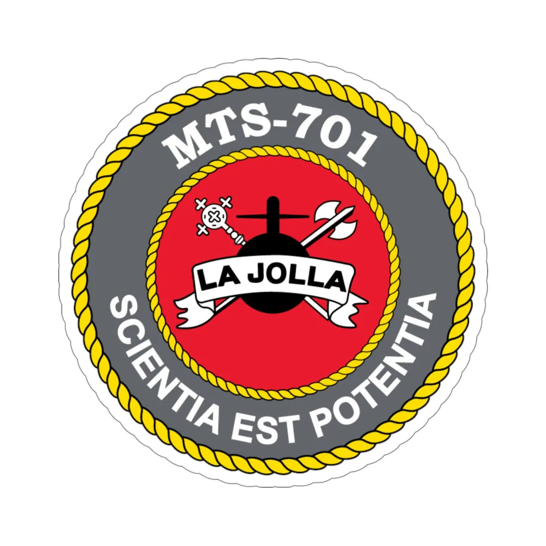 USS LA Jollo MTS 701 (U.S. Navy) STICKER Vinyl Die-Cut Decal 4 Inch - The Sticker Space
