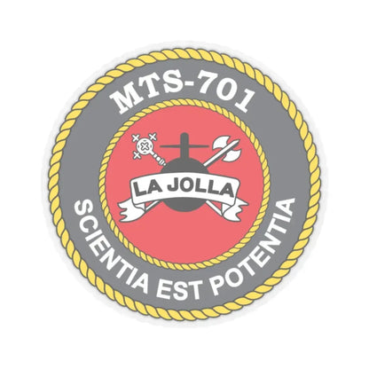 USS LA Jollo MTS 701 (U.S. Navy) STICKER Vinyl Kiss-Cut Decal 2 Inch Transparent - The Sticker Space