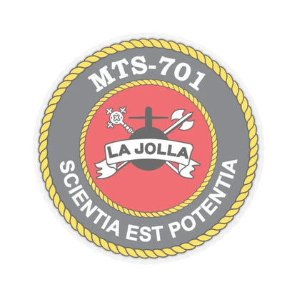 USS LA Jollo MTS 701 (U.S. Navy) STICKER Vinyl Kiss-Cut Decal 3 Inch Transparent - The Sticker Space