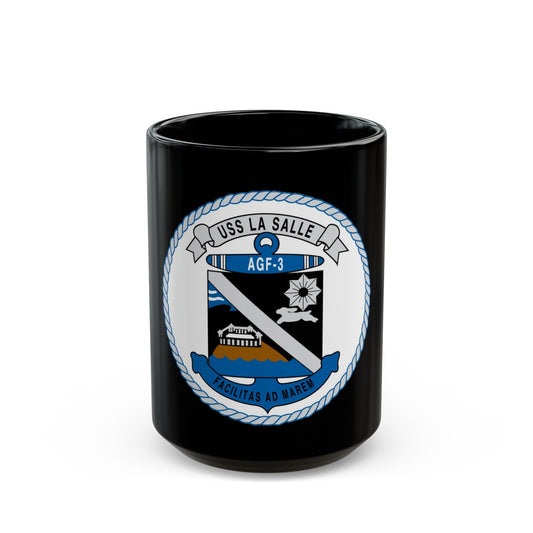 USS LA SALLE AGF 3 (U.S. Navy) Black Coffee Mug-15oz-The Sticker Space