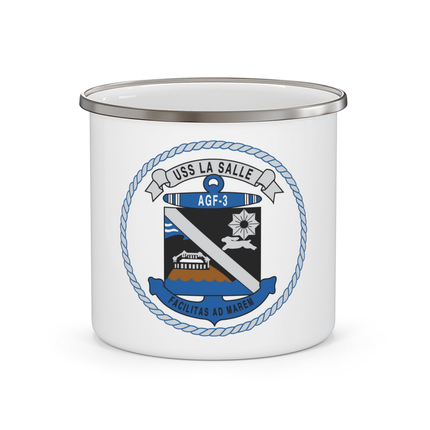 USS LA SALLE AGF 3 (U.S. Navy) Enamel Mug 12oz-12oz-The Sticker Space