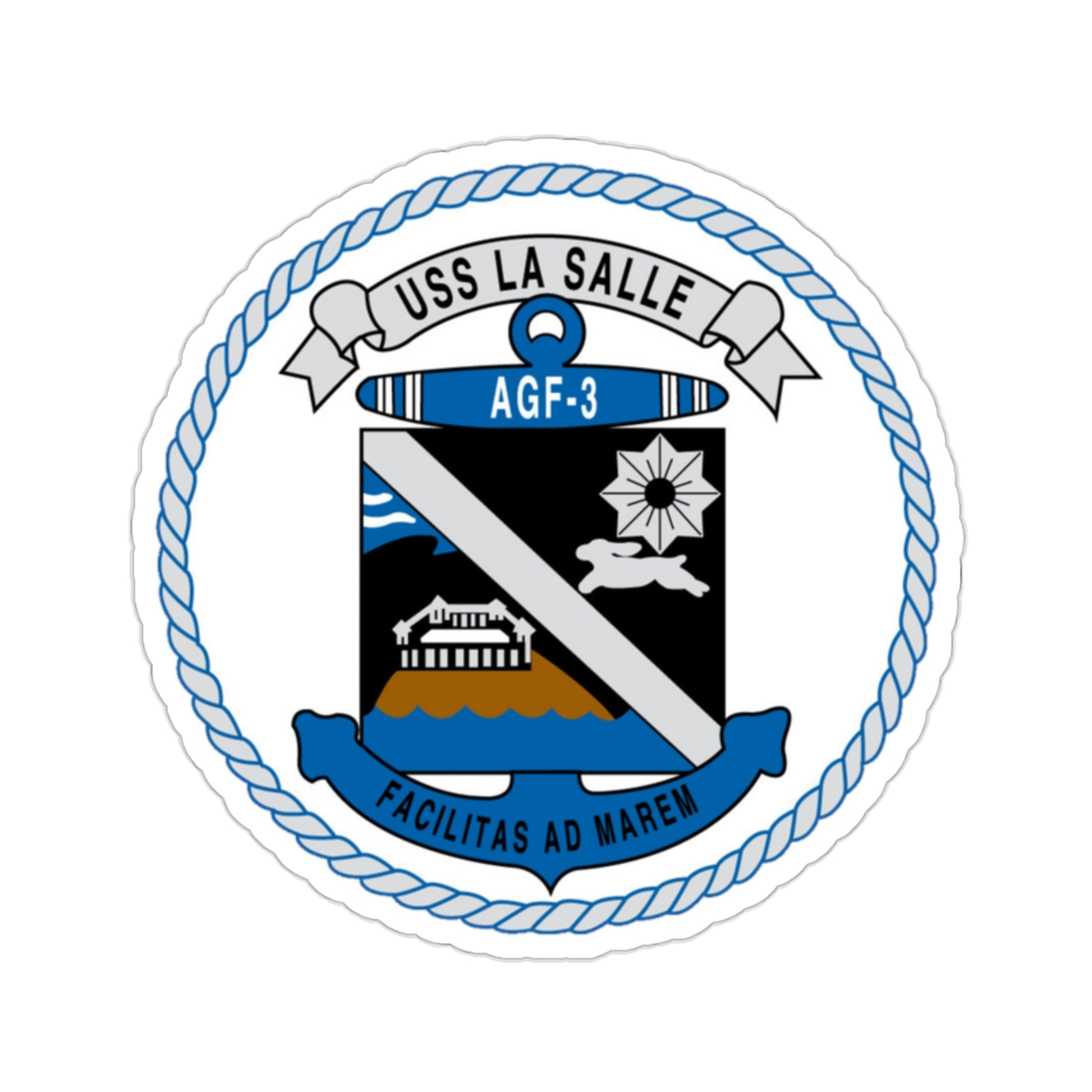 USS LA SALLE AGF 3 (U.S. Navy) STICKER Vinyl Die-Cut Decal-2 Inch-The Sticker Space