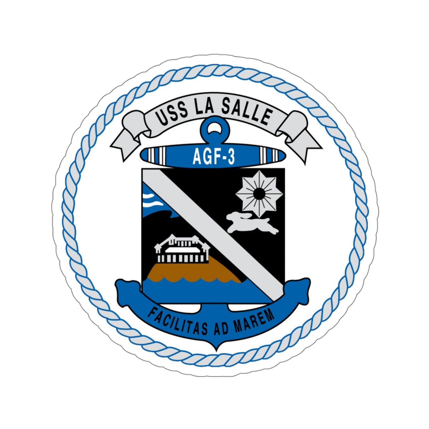 USS LA SALLE AGF 3 (U.S. Navy) STICKER Vinyl Die-Cut Decal-5 Inch-The Sticker Space