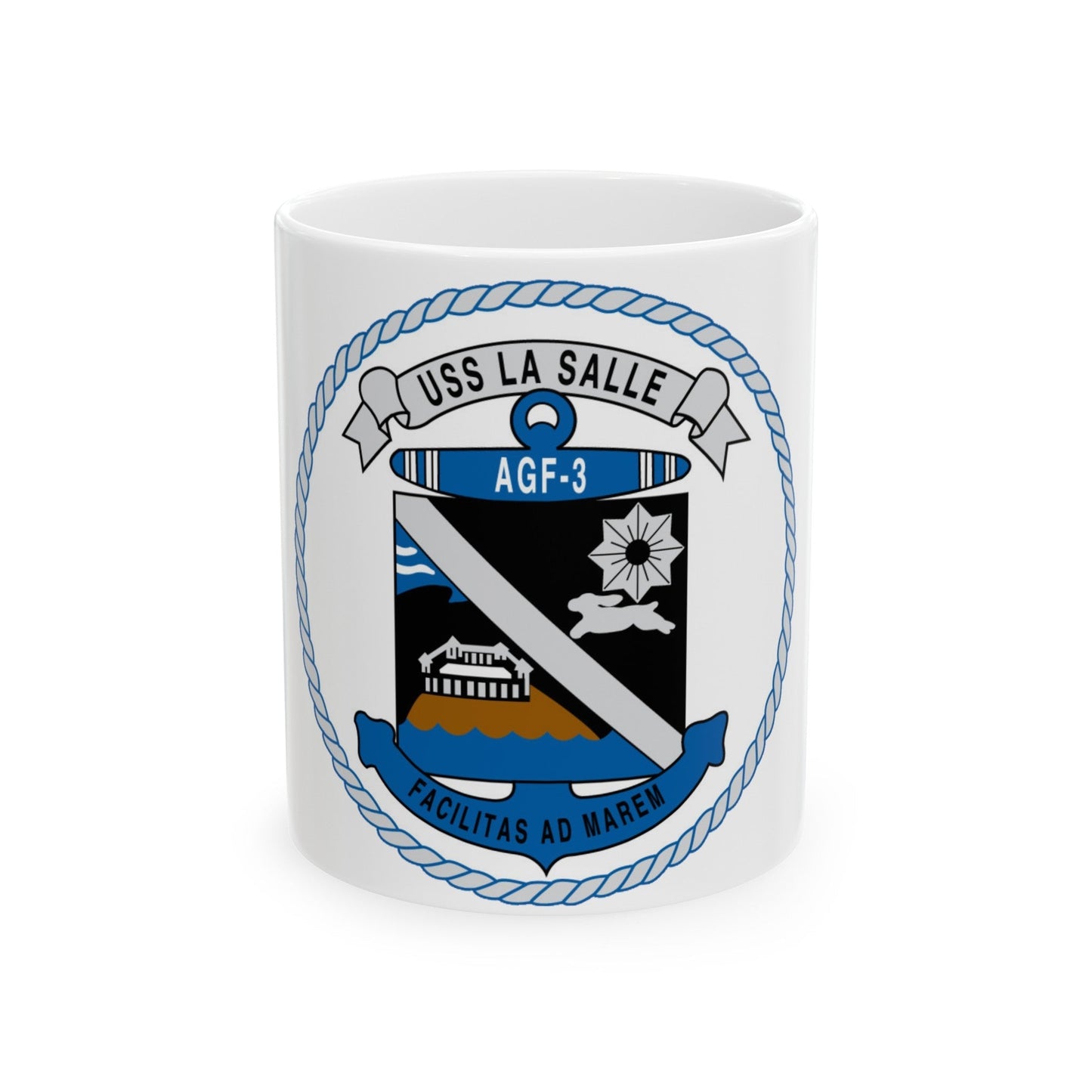 USS LA SALLE AGF 3 (U.S. Navy) White Coffee Mug-11oz-The Sticker Space