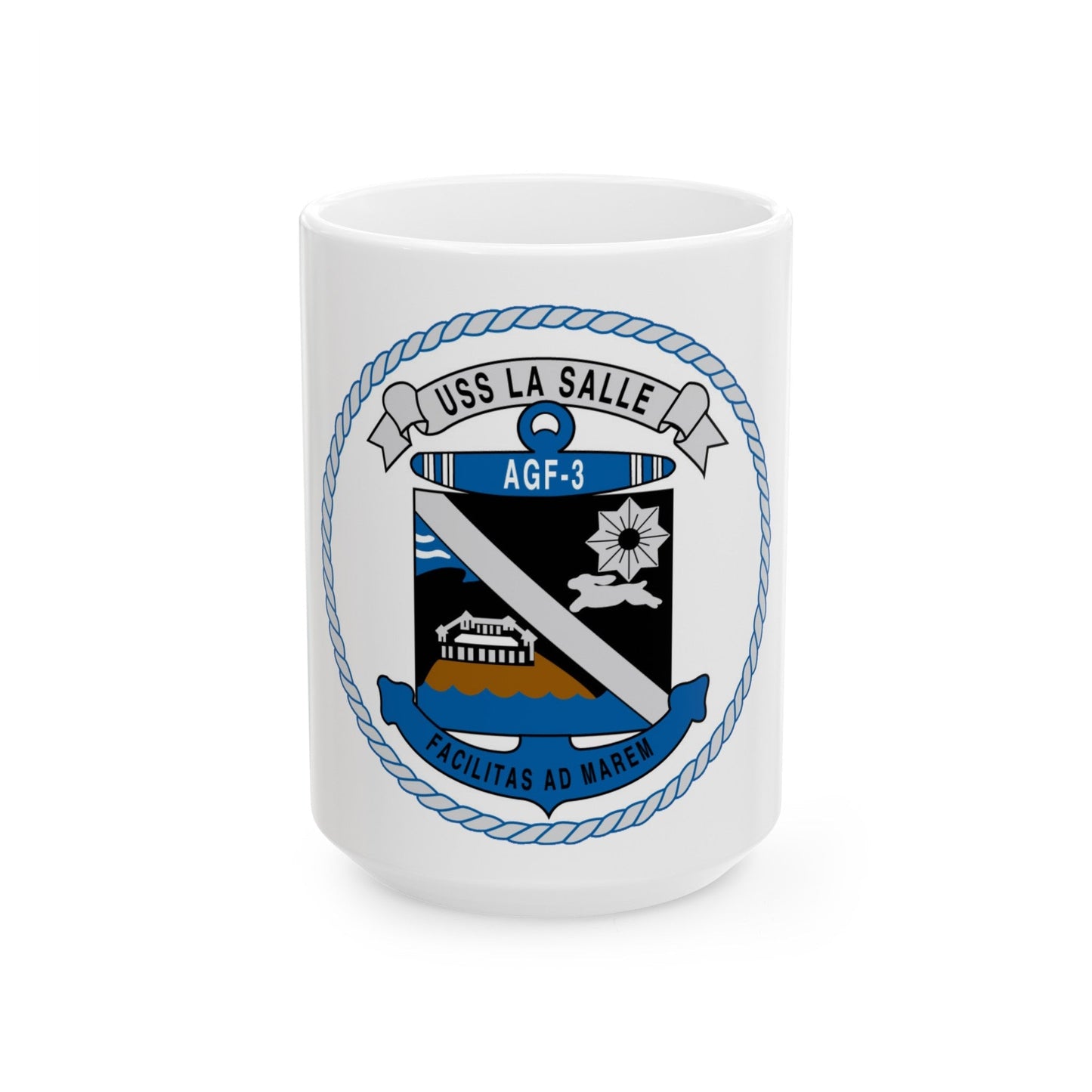 USS LA SALLE AGF 3 (U.S. Navy) White Coffee Mug-15oz-The Sticker Space