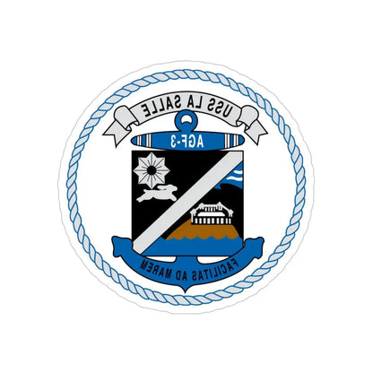 USS LA SALLE AGF 3 (U.S. Navy) REVERSE PRINT Transparent Die-Cut STICKER 6 Inch Die-Cut Transparent - The Sticker Space