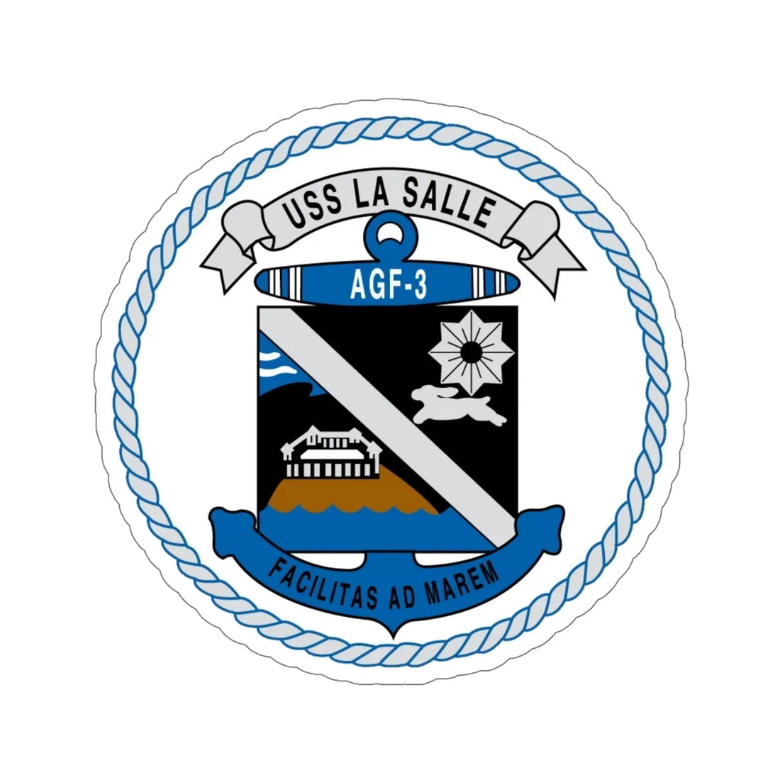 USS LA SALLE AGF 3 (U.S. Navy) STICKER Vinyl Die-Cut Decal 6 Inch - The Sticker Space