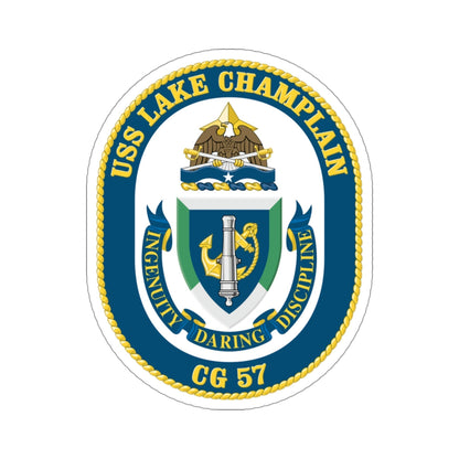 USS Lake Champlan CG 57 Crest (U.S. Navy) STICKER Vinyl Die-Cut Decal-4 Inch-The Sticker Space