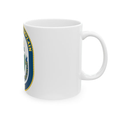 USS Lake Champlan CG 57 Crest (U.S. Navy) White Coffee Mug-The Sticker Space