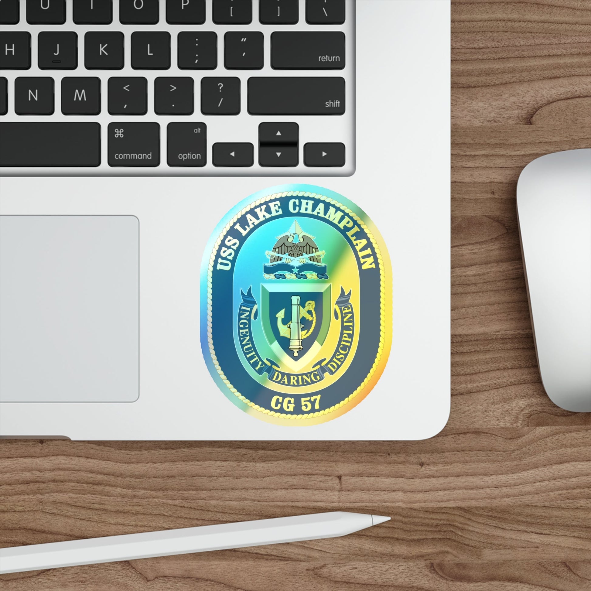 USS Lake Champlan CG 57 (U.S. Navy) Holographic STICKER Die-Cut Vinyl Decal-The Sticker Space