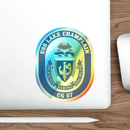 USS Lake Champlan CG 57 (U.S. Navy) Holographic STICKER Die-Cut Vinyl Decal-The Sticker Space