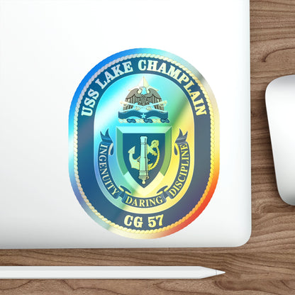 USS Lake Champlan CG 57 (U.S. Navy) Holographic STICKER Die-Cut Vinyl Decal-The Sticker Space